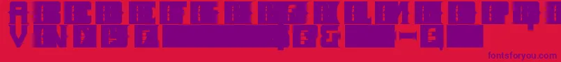 LANDMINE Font – Purple Fonts on Red Background