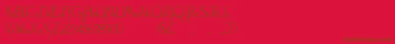 フォントLandsdowne – 赤い背景に茶色の文字