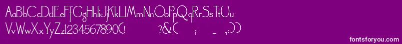 フォントLandsdowne – 紫の背景に白い文字
