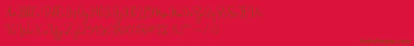 laneisha-fontti – ruskeat fontit punaisella taustalla