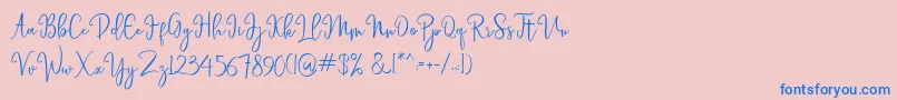 Więcej informacji o czcionce laneisha Czcionka laneisha – niebieskie czcionki na różowym tle