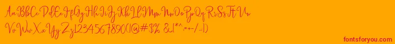laneisha Font – Red Fonts on Orange Background