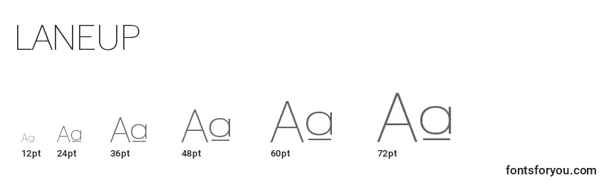 LANEUP   (132229) Font Sizes