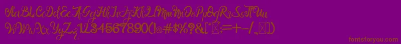 LangitMerah Font – Brown Fonts on Purple Background