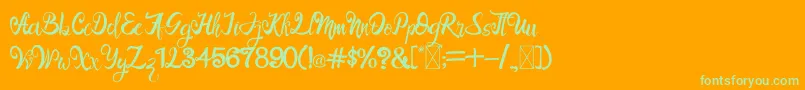 LangitMerah Font – Green Fonts on Orange Background