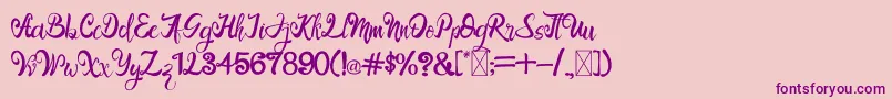 LangitMerah Font – Purple Fonts on Pink Background