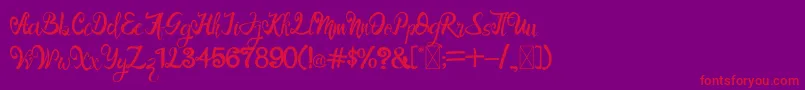 LangitMerah Font – Red Fonts on Purple Background