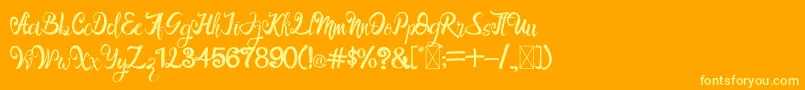 LangitMerah Font – Yellow Fonts on Orange Background