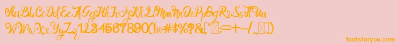 LangitMerah-Schriftart – Orangefarbene Schriften auf rosa Hintergrund