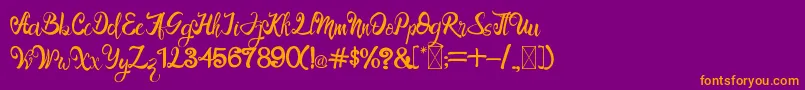 LangitMerah Font – Orange Fonts on Purple Background