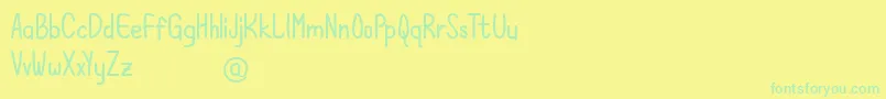 Langrish Sans-Schriftart – Grüne Schriften auf gelbem Hintergrund