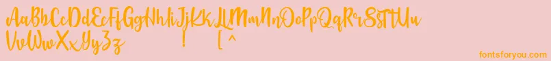 Langrish Script Font – Orange Fonts on Pink Background
