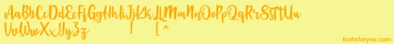 Langrish Script Font – Orange Fonts on Yellow Background