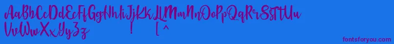 Langrish Script Font – Purple Fonts on Blue Background