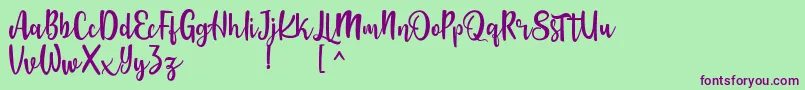Langrish Script Font – Purple Fonts on Green Background