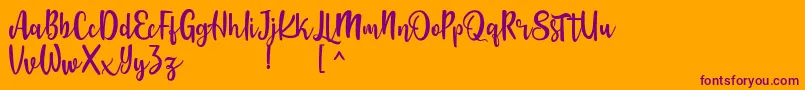 Langrish Script Font – Purple Fonts on Orange Background