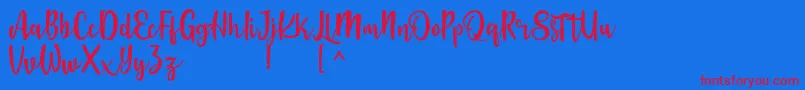 Langrish Script Font – Red Fonts on Blue Background