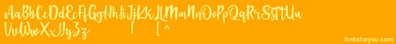 Langrish Script Font – Yellow Fonts on Orange Background