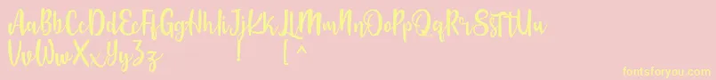 Langrish Script Font – Yellow Fonts on Pink Background
