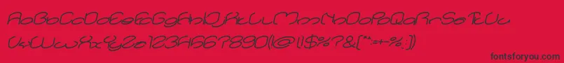 Fonte lanitta Bold Italic – fontes pretas em um fundo vermelho