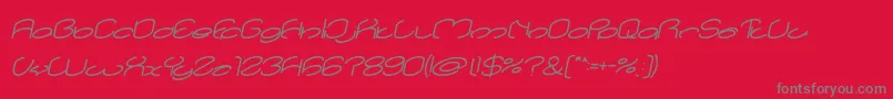 lanitta Bold Italic-Schriftart – Graue Schriften auf rotem Hintergrund