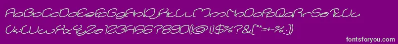 Police lanitta Bold Italic – polices vertes sur fond violet