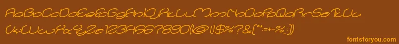 lanitta Bold Italic Font – Orange Fonts on Brown Background