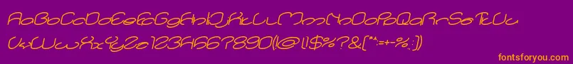 Fonte lanitta Bold Italic – fontes laranjas em um fundo violeta