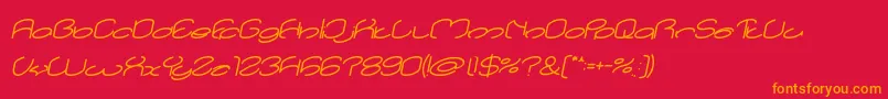 lanitta Bold Italic Font – Orange Fonts on Red Background