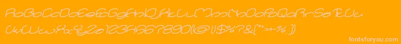 lanitta Bold Italic-Schriftart – Rosa Schriften auf orangefarbenem Hintergrund