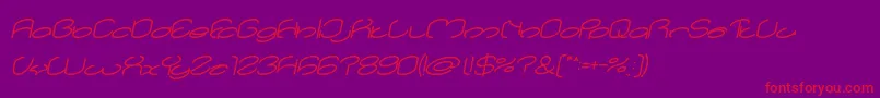 lanitta Bold Italic Font – Red Fonts on Purple Background