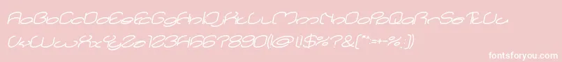 lanitta Bold Italic-Schriftart – Weiße Schriften auf rosa Hintergrund