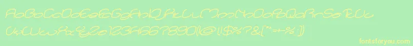 lanitta Bold Italic-Schriftart – Gelbe Schriften auf grünem Hintergrund