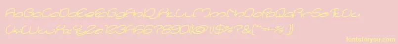 lanitta Bold Italic-Schriftart – Gelbe Schriften auf rosa Hintergrund