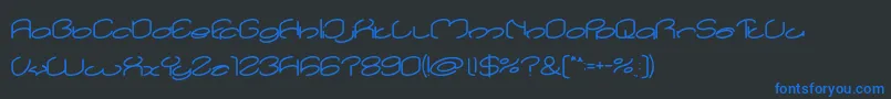 lanitta Bold-Schriftart – Blaue Schriften auf schwarzem Hintergrund