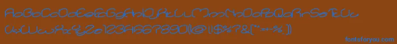 フォントlanitta Bold – 茶色の背景に青い文字