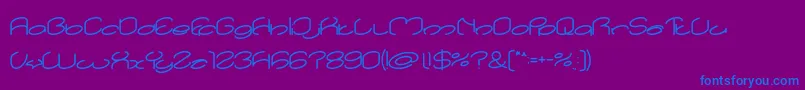 lanitta Bold-Schriftart – Blaue Schriften auf violettem Hintergrund