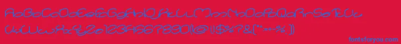 lanitta Bold Font – Blue Fonts on Red Background