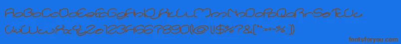 lanitta Bold Font – Brown Fonts on Blue Background