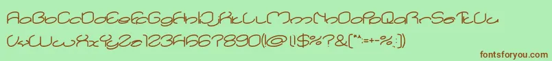 lanitta Bold Font – Brown Fonts on Green Background
