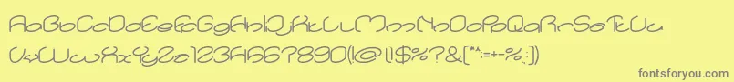 lanitta Bold Font – Gray Fonts on Yellow Background