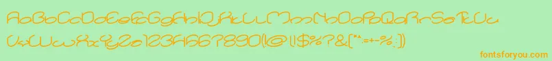 lanitta Bold Font – Orange Fonts on Green Background