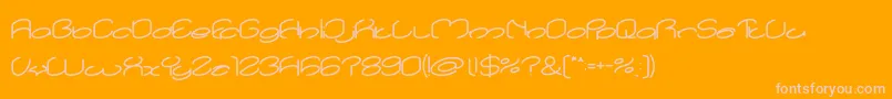 lanitta Bold-fontti – vaaleanpunaiset fontit oranssilla taustalla