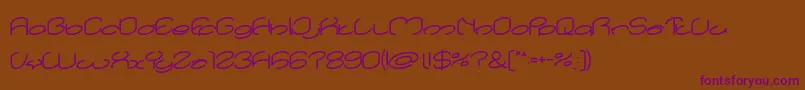 lanitta Bold-fontti – violetit fontit ruskealla taustalla