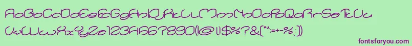 Fonte lanitta Bold – fontes roxas em um fundo verde