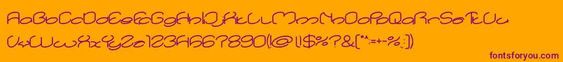 lanitta Bold-Schriftart – Violette Schriften auf orangefarbenem Hintergrund