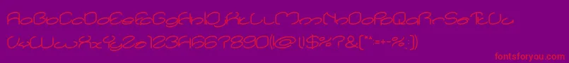 lanitta Bold-Schriftart – Rote Schriften auf violettem Hintergrund