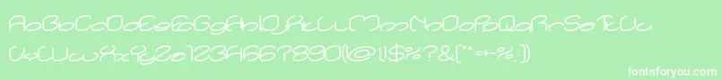lanitta Bold-Schriftart – Weiße Schriften auf grünem Hintergrund