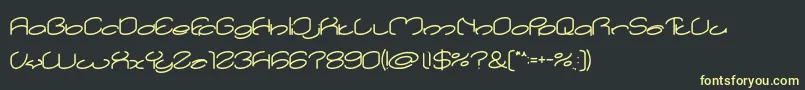 フォントlanitta Bold – 黒い背景に黄色の文字