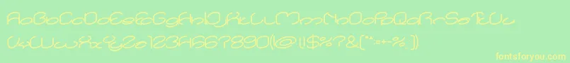 lanitta Bold Font – Yellow Fonts on Green Background